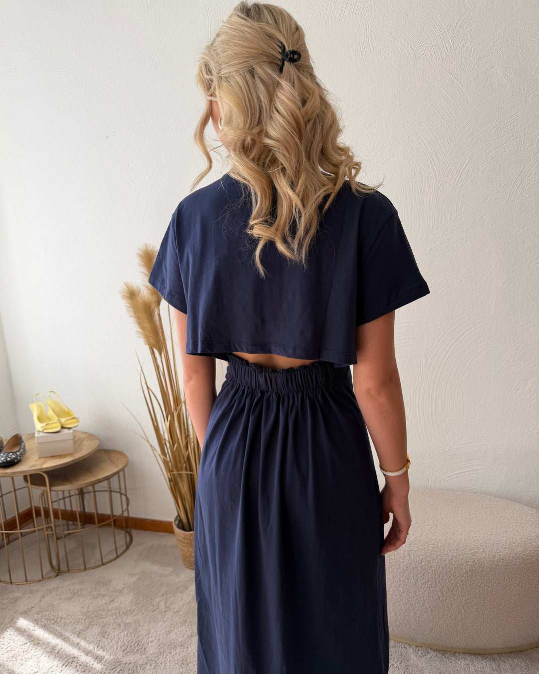 Navy Cut-Out Midi-Kleid DALIVIA
